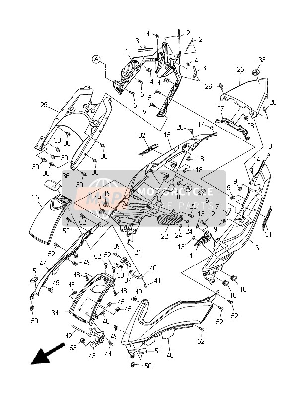 Yamaha XP500A 2014 Coperchio laterale per un 2014 Yamaha XP500A